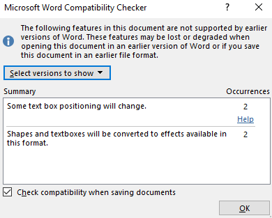 MS Word Outstanding Options