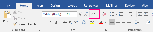 small caps in word for mac